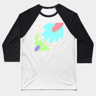 Blue green Red watercolor abstract Baseball T-Shirt